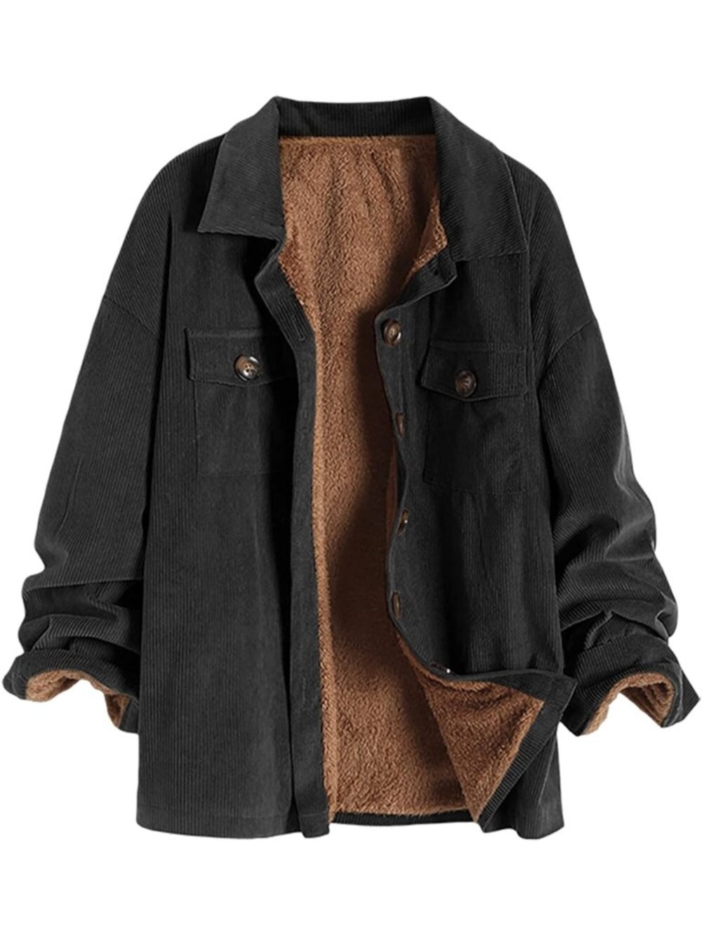 Vintage Corduroy Loose Jacket | Casual Hooded Windbreaker | Raglan Sleeve Coat